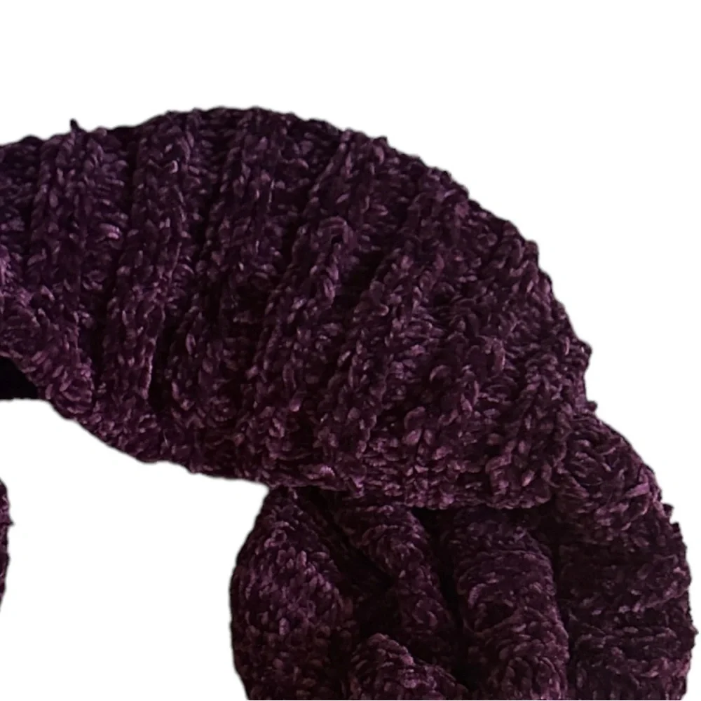 Free People Plum Wine Chenille Soft Chunky Knit Infinity Scarf